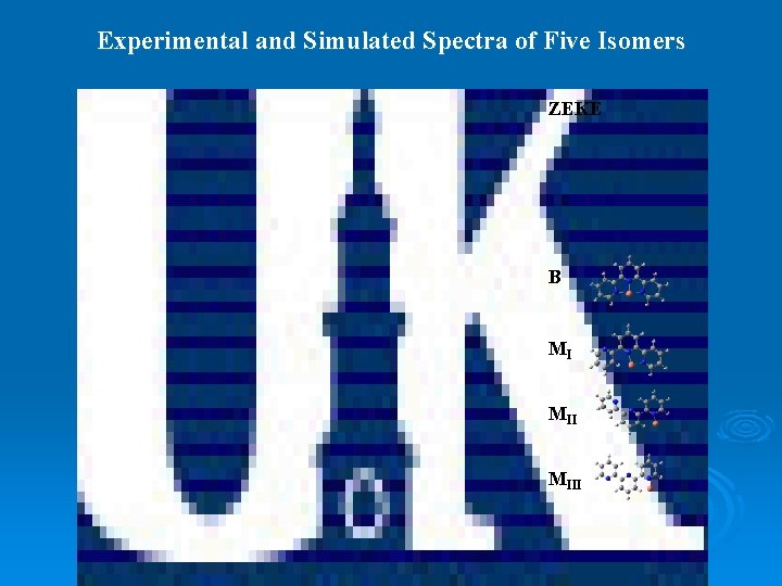Experimental and Simulated Spectra of Five Isomers ZEKE B MI MIII 