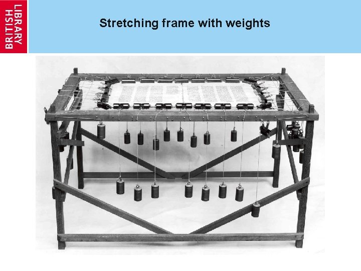 Stretching frame with weights 