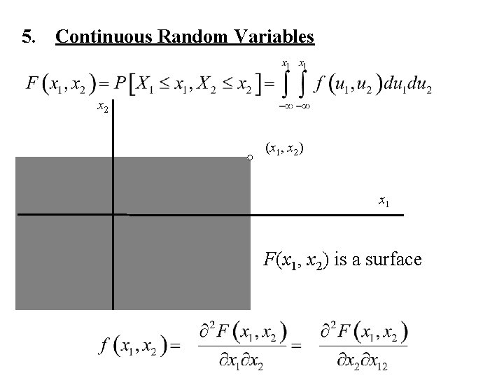 5. Continuous Random Variables x 2 (x 1, x 2) x 1 F(x 1,
