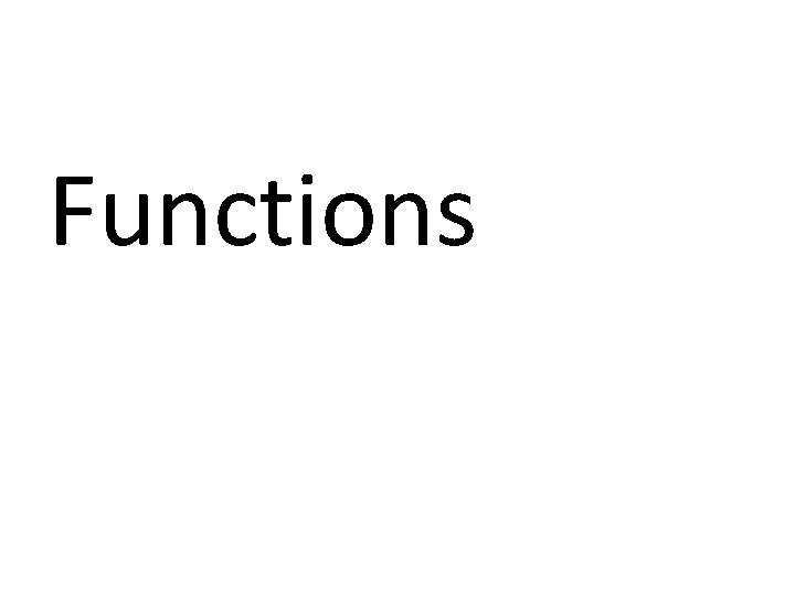 Functions 