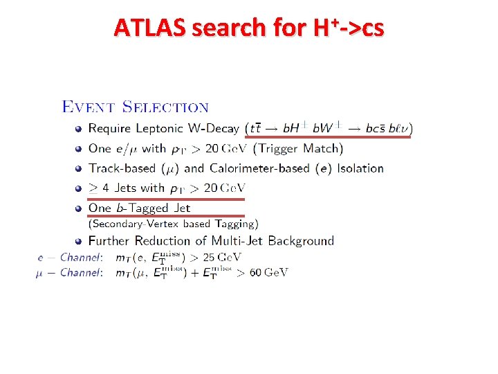 ATLAS search for H+->cs 