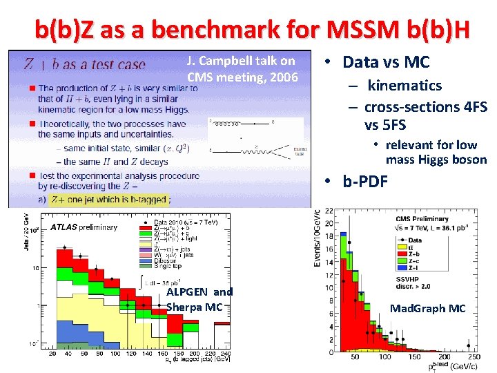 b(b)Z as a benchmark for MSSM b(b)H J. Campbell talk on CMS meeting, 2006