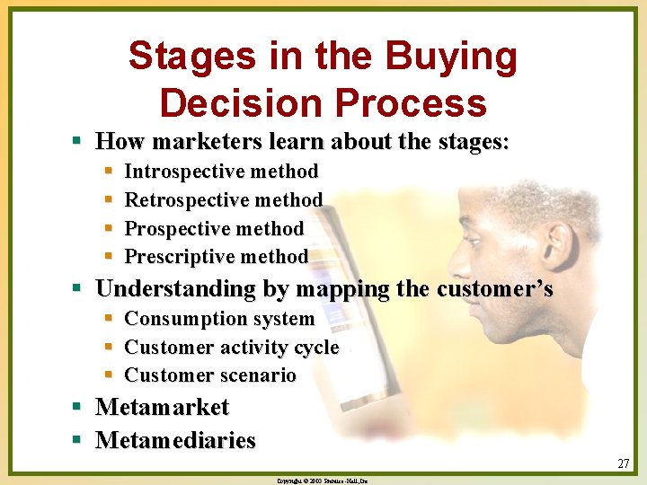 Stages in the Buying Decision Process § How marketers learn about the stages: §