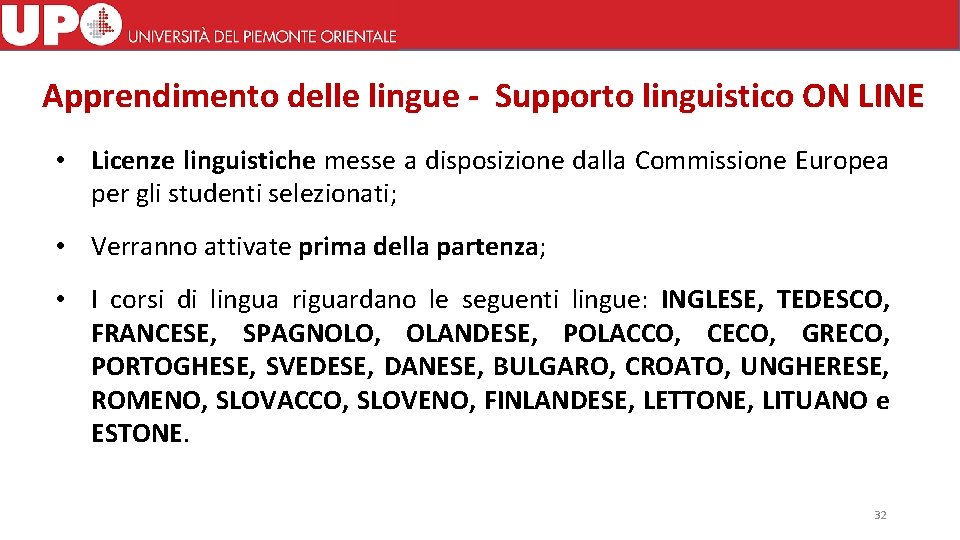 Apprendimento delle lingue - Supporto linguistico ON LINE • Licenze linguistiche messe a disposizione