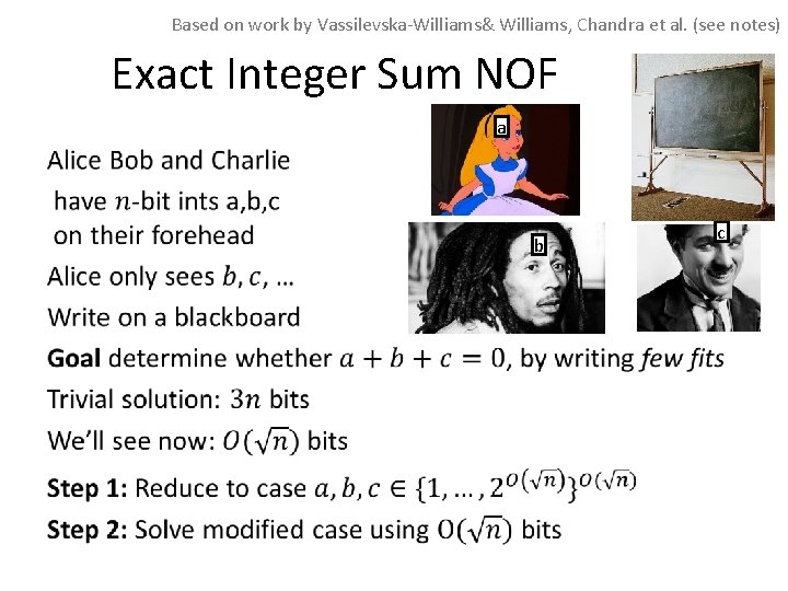 Based on work by Vassilevska-Williams& Williams, Chandra et al. (see notes) Exact Integer Sum Based on work by Vassilevska-Williams& Williams, Chandra et al. (see notes) Exact Integer Sum