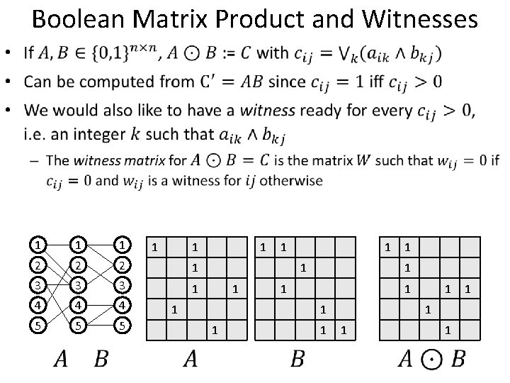 Boolean Matrix Product and Witnesses • 1 1 1 2 2 2 1 3 Boolean Matrix Product and Witnesses • 1 1 1 2 2 2 1 3