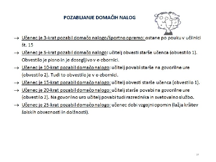POZABLJANJE DOMAČIH NALOG 27 