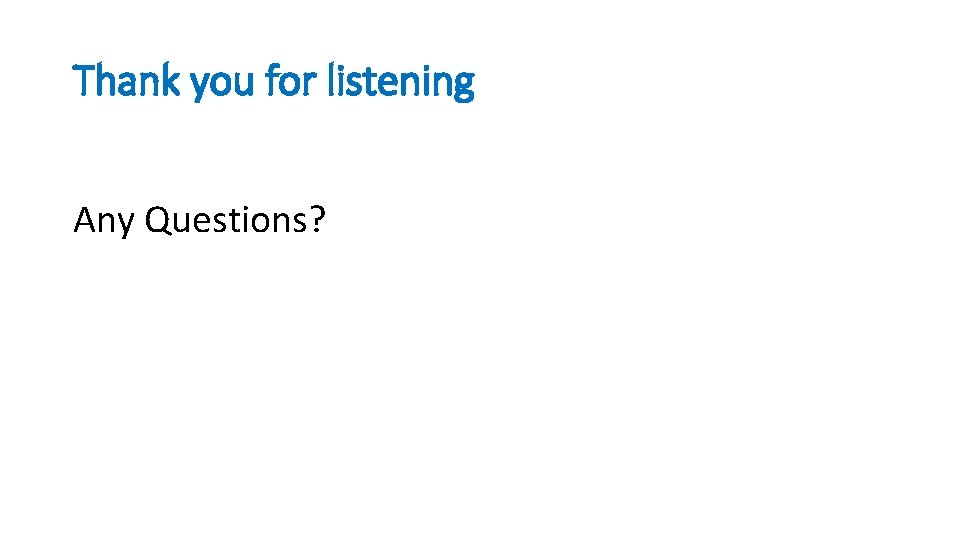 Thank you for listening Any Questions? 