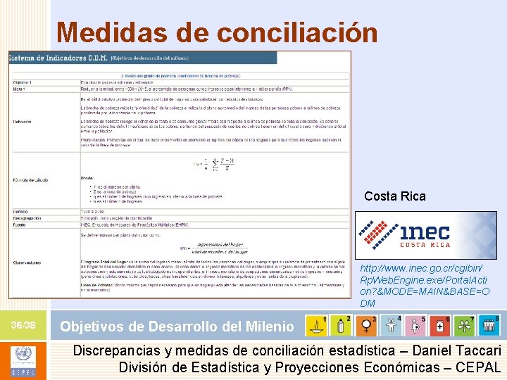 Medidas de conciliación estadística Costa Rica http: //www. inec. go. cr/cgibin/ Rp. Web. Engine.