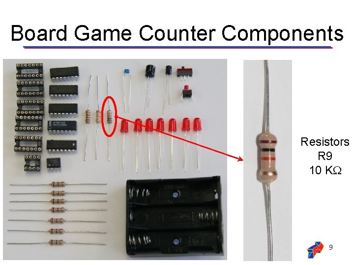 Board Game Counter Components Resistors R 9 10 K 9 