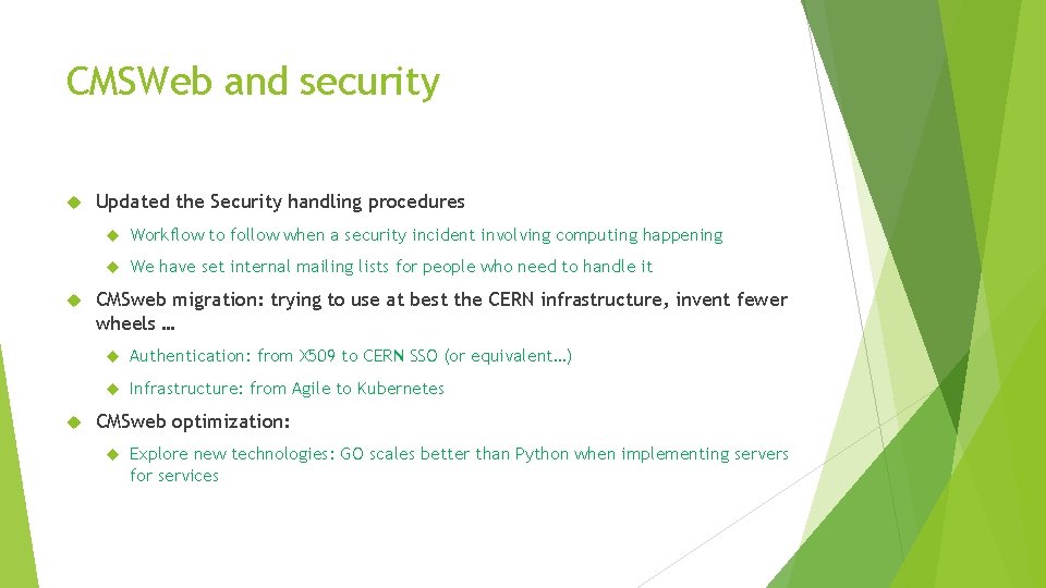 CMSWeb and security Updated the Security handling procedures Workflow to follow when a security