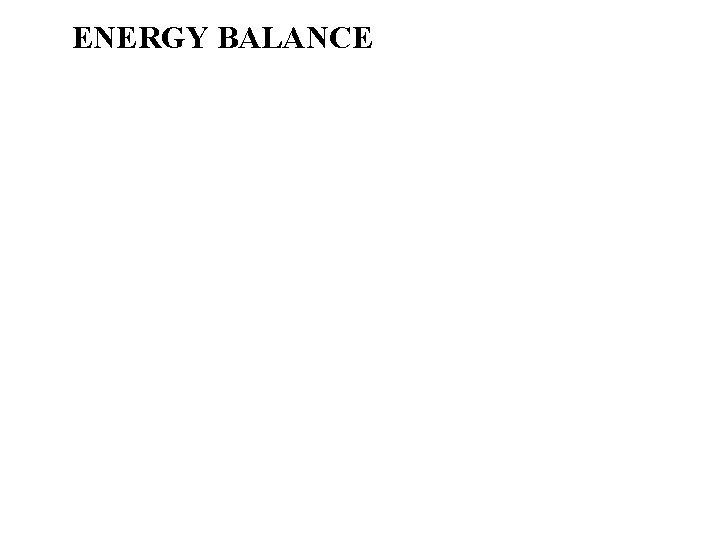 ENERGY BALANCE 