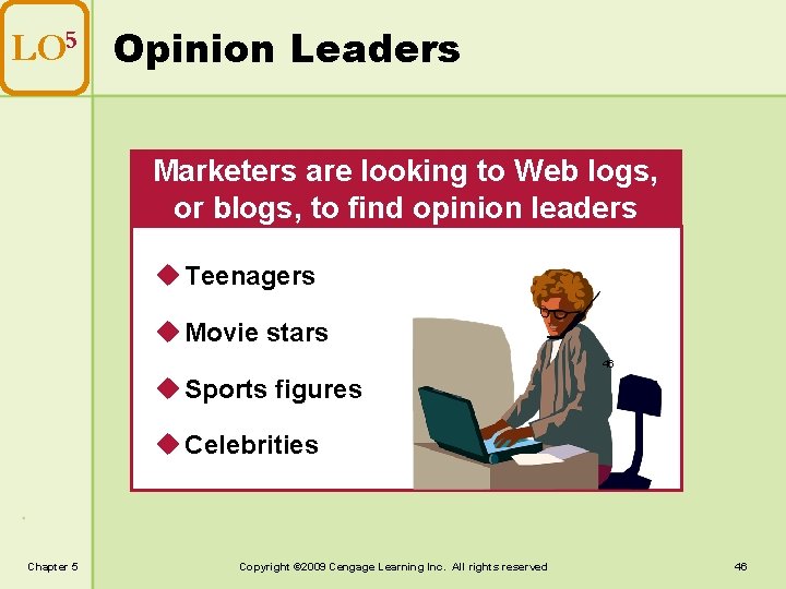 LO 5 Opinion Leaders Marketers are looking to Web logs, or blogs, to find