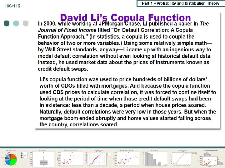 106/116 Part 1 – Probability and Distribution Theory 106/116 Part 1 – Probability and Distribution Theory