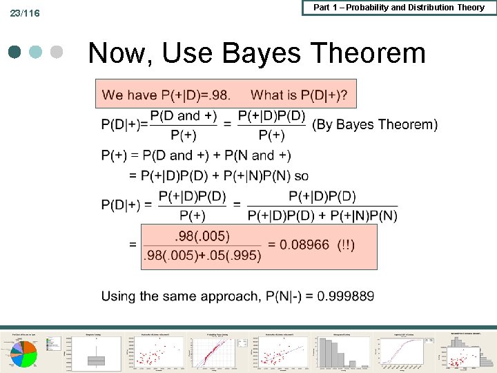 23/116 Part 1 – Probability and Distribution Theory Now, Use Bayes Theorem 23/116 Part 1 – Probability and Distribution Theory Now, Use Bayes Theorem