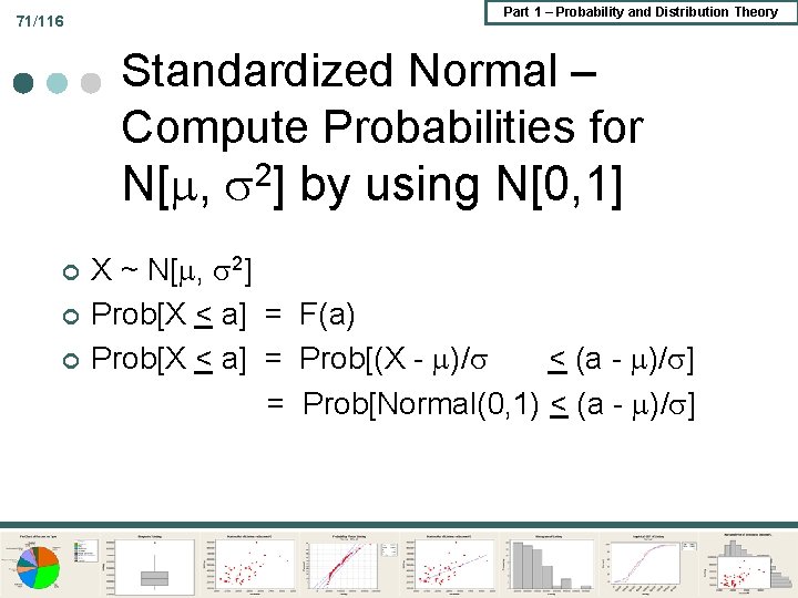 71/116 Part 1 – Probability and Distribution Theory Standardized Normal – Compute Probabilities for 71/116 Part 1 – Probability and Distribution Theory Standardized Normal – Compute Probabilities for