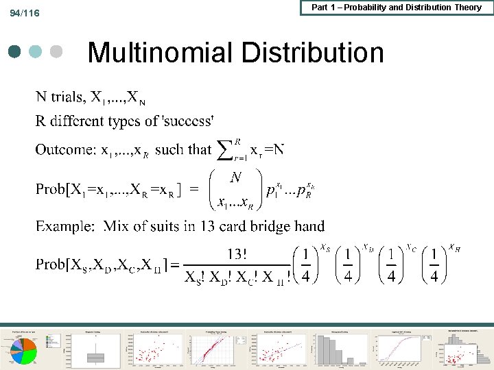94/116 Part 1 – Probability and Distribution Theory Multinomial Distribution 94/116 Part 1 – Probability and Distribution Theory Multinomial Distribution