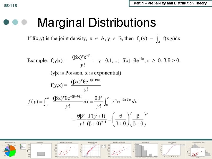 98/116 Part 1 – Probability and Distribution Theory Marginal Distributions 98/116 Part 1 – Probability and Distribution Theory Marginal Distributions