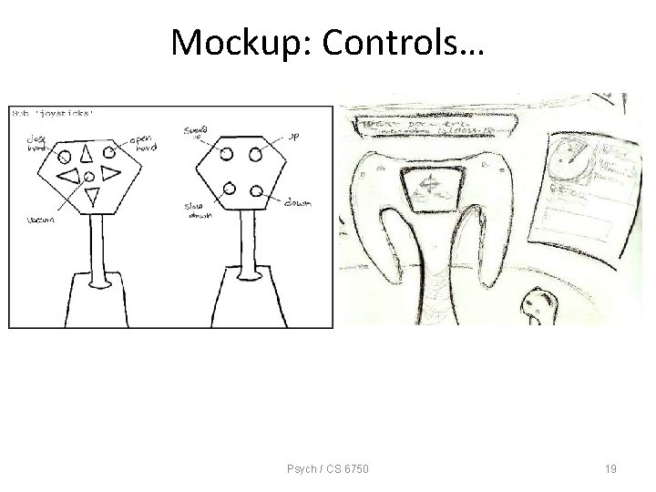 Mockup: Controls… Psych / CS 6750 19 