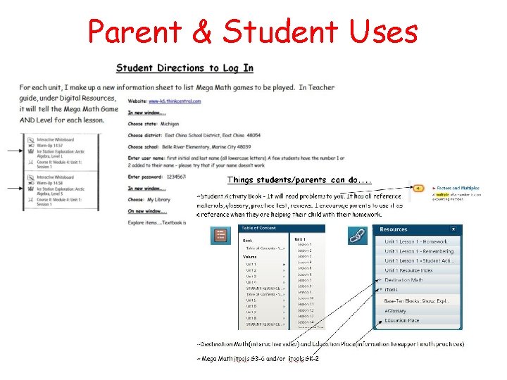 Parent & Student Uses 