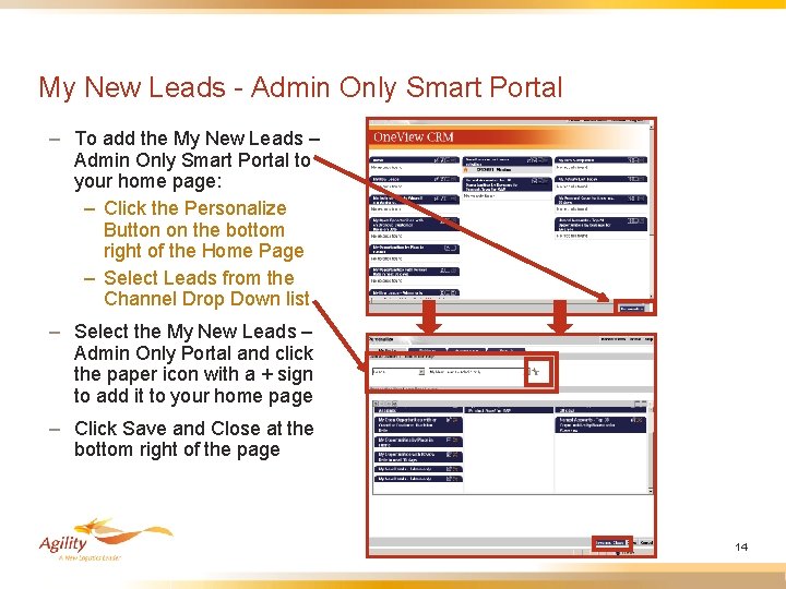 My New Leads - Admin Only Smart Portal – To add the My New