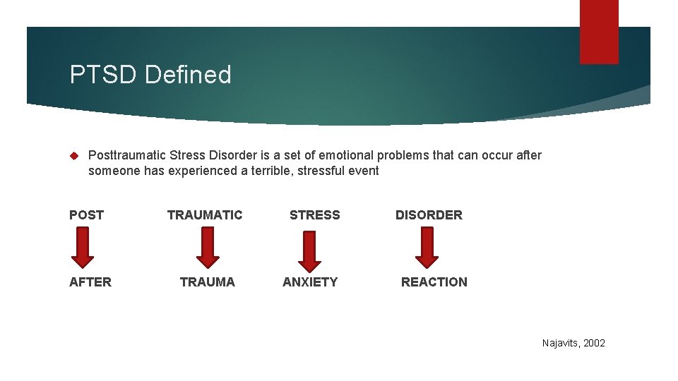 PTSD Defined Posttraumatic Stress Disorder is a set of emotional problems that can occur