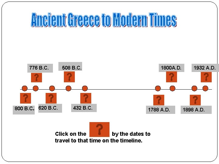 776 B. C. 508 B. C. 800 B. C. 620 B. C. 432 B.