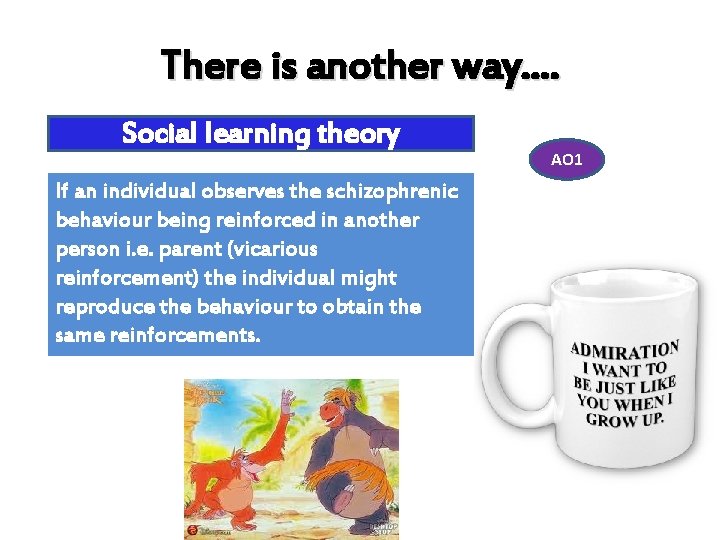 There is another way. . Social learning theory If an individual observes the schizophrenic