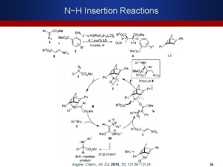 N−H Insertion Reactions Angew. Chem. , Int. Ed. 2014, 53, 13136− 13139. 16 