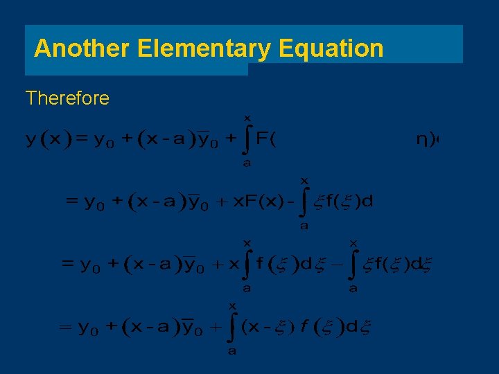 Another Elementary Equation Therefore 