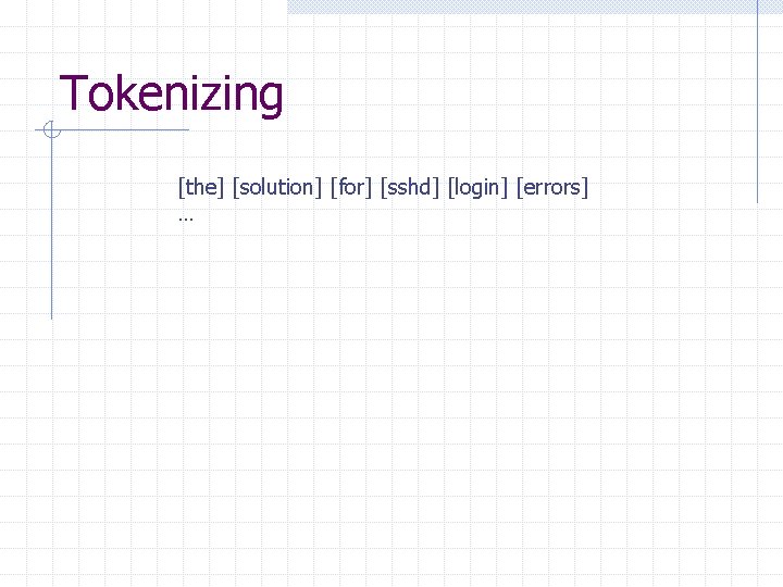 Tokenizing [the] [solution] [for] [sshd] [login] [errors] … 