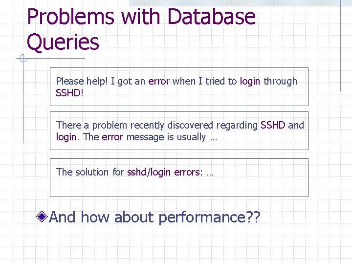Problems with Database Queries Please help! I got an error when I tried to