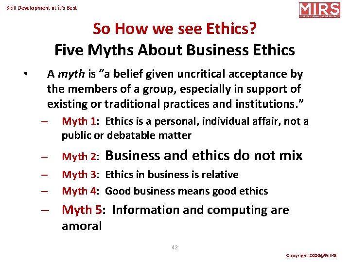 Skill Development at it’s Best So How we see Ethics? Five Myths About Business