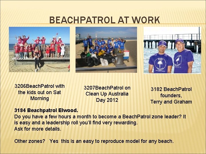 BEACHPATROL AT WORK 3206 Beach. Patrol with the kids out on Sat Morning 3207