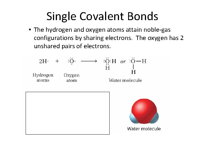 8. 2 Single Covalent Bonds • The hydrogen and oxygen atoms attain noble-gas configurations