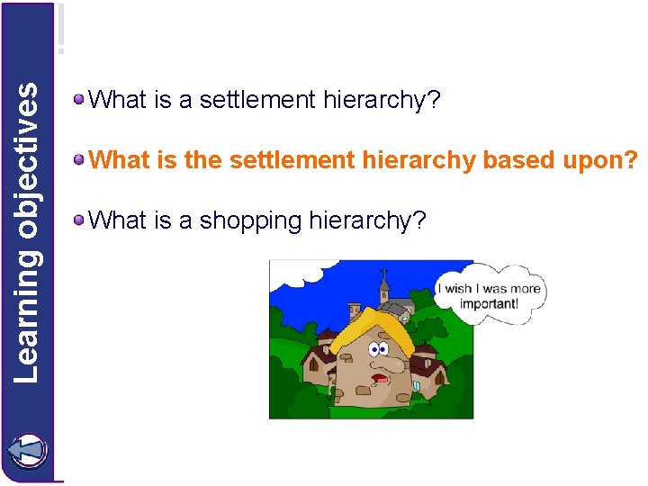Settlement Hierarchy and Sphere of Influence Learning objectives