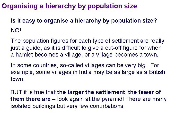 Settlement Hierarchy and Sphere of Influence Learning objectives
