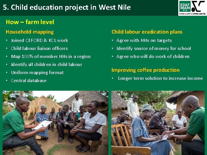 5. Child education project in West Nile How – farm level Household mapping Child