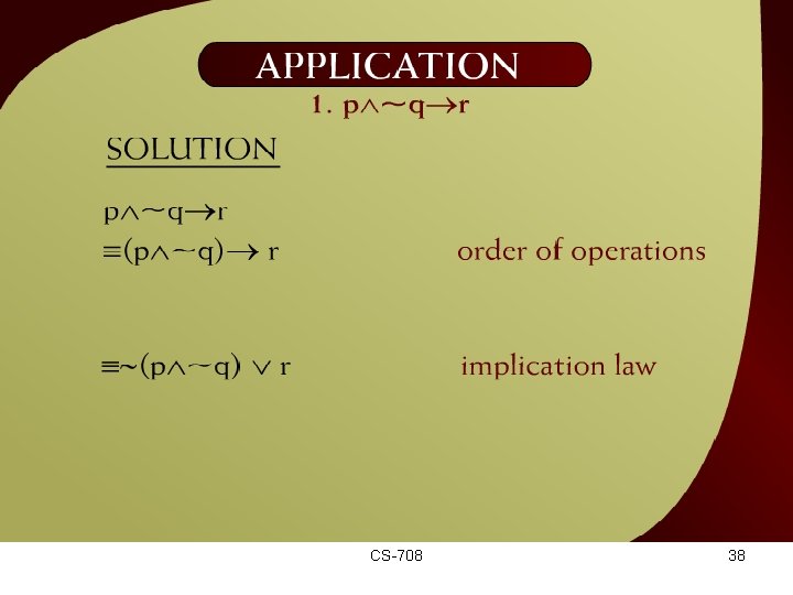 Application – 15 CS-708 38 