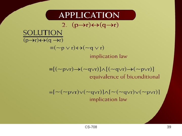 Application – 15 b CS-708 39 