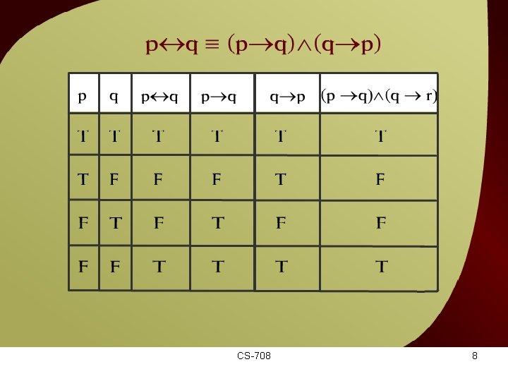 q = (p q) (q v p CS-708 p) – 5 8 