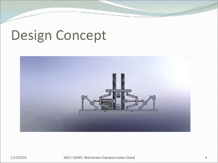 Design Concept 1/12/2022 MSD I 09045: Membrane Characterization Stand 4 