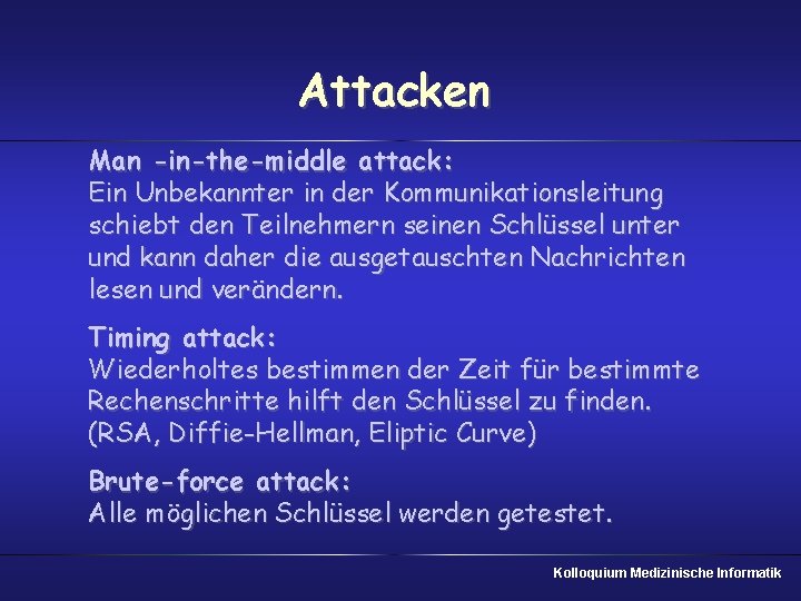 Attacken Man -in-the-middle attack: Ein Unbekannter in der Kommunikationsleitung schiebt den Teilnehmern seinen Schlüssel