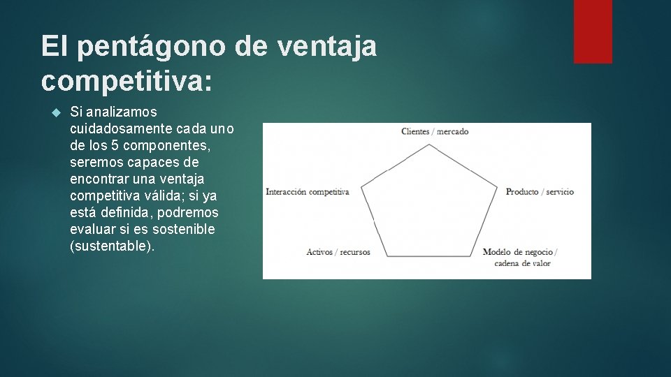 El pentágono de ventaja competitiva: Si analizamos cuidadosamente cada uno de los 5 componentes,