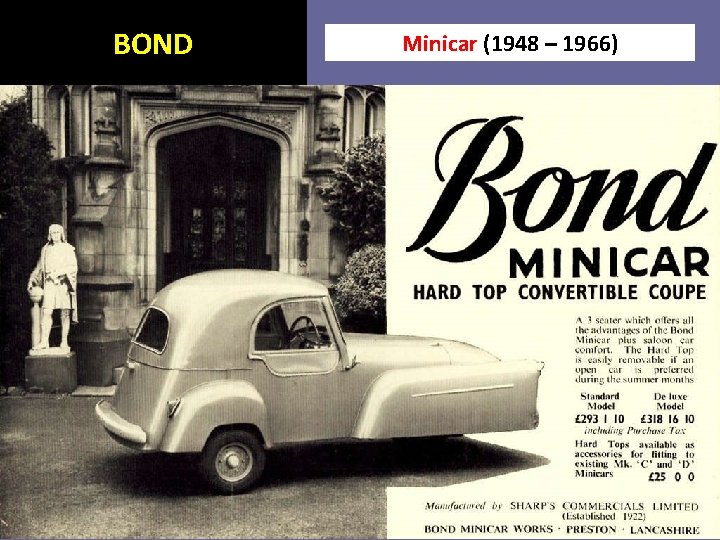 BOND Minicar (1948 – 1966) 