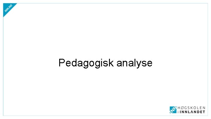 Pedagogisk analyse 