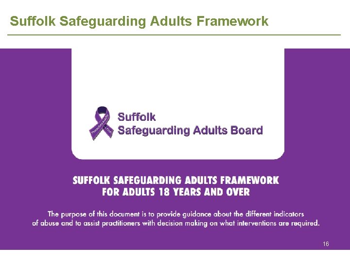 Suffolk Safeguarding Adults Framework 16 