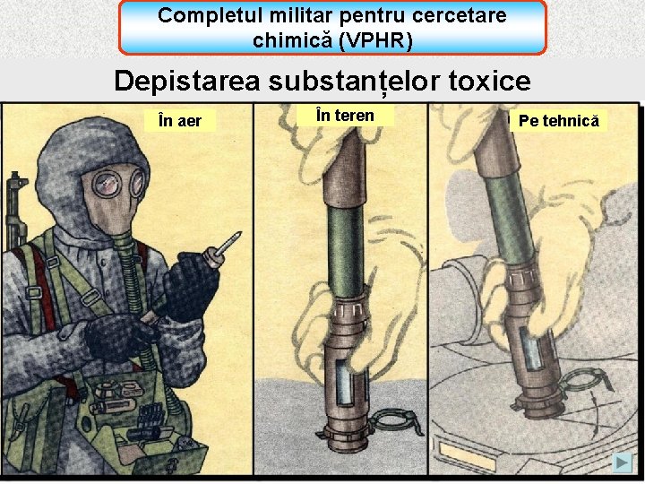 Completul militar pentru cercetare chimică (VPHR) Depistarea substanțelor toxice În aer În teren Pe