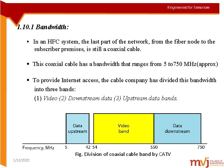 1. 10. 1 Bandwidth: § In an HFC system, the last part of the