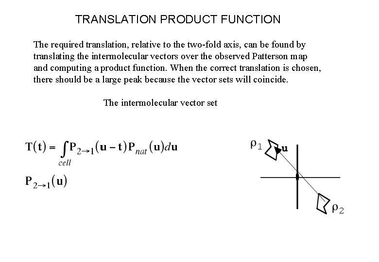 TRANSLATION PRODUCT FUNCTION The required translation, relative to the two-fold axis, can be found